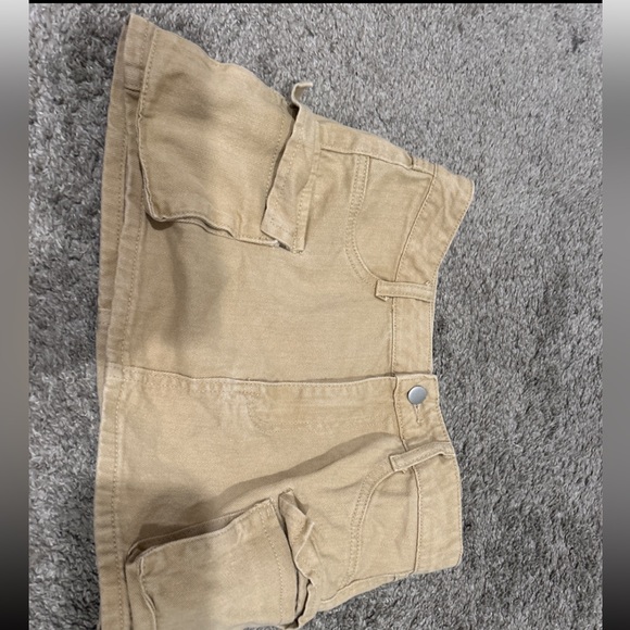 Khaki Denim Cargo Skirt - Picture 3 of 4